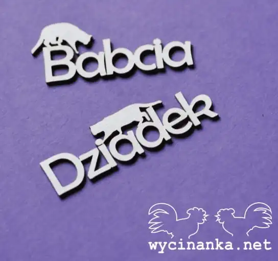 Babcia, Dziadek - zestaw napisów z kotem