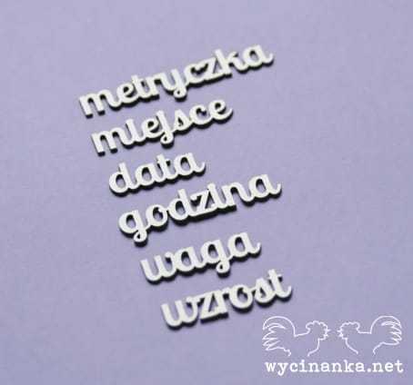 zestaw napisów METRYCZKA