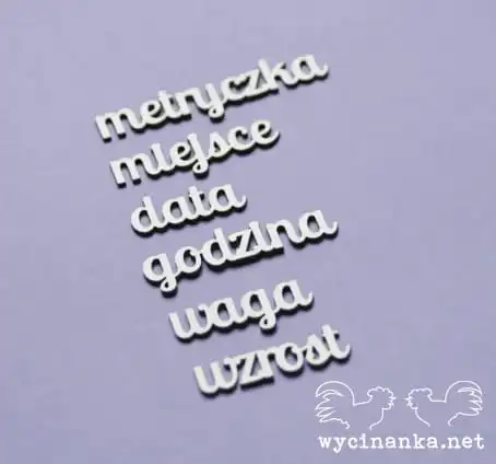 zestaw napisów METRYCZKA