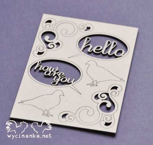 zestaw wycinanek w arkuszu "hello"
