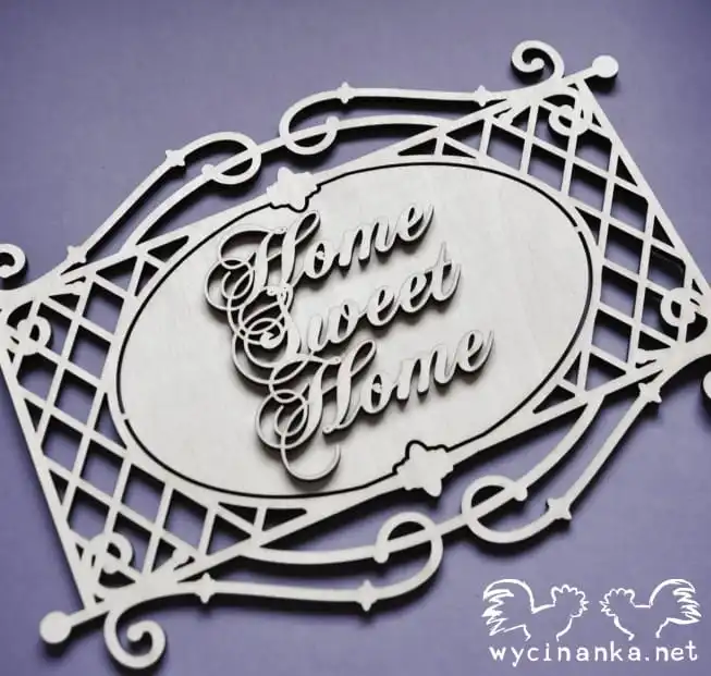 LOVELINESS - szyld z napisem Home Sweet Home, sklejka 4 mm