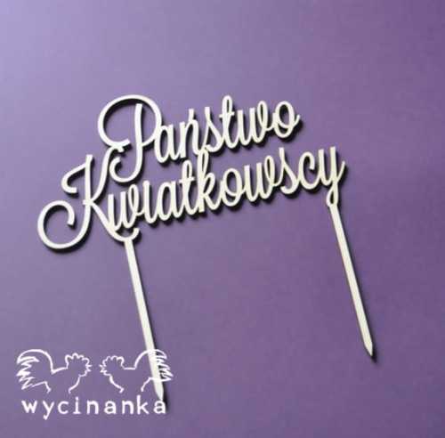 PERSONALIZOWANY topper na tort , wz. 1, sklejka 3mm