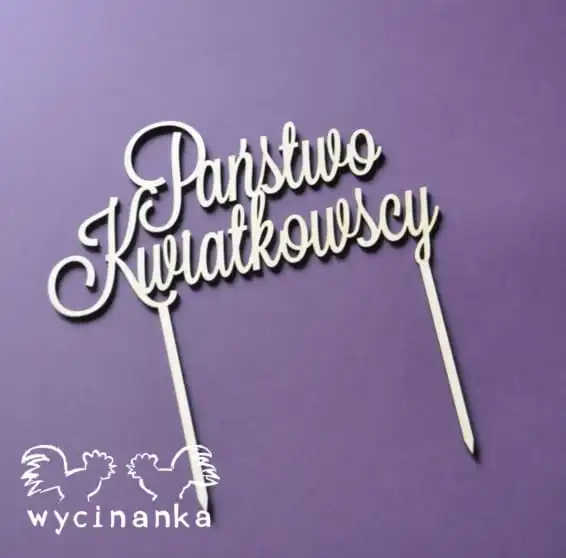 PERSONALIZOWANY topper na tort , wz. 1, sklejka 3mm