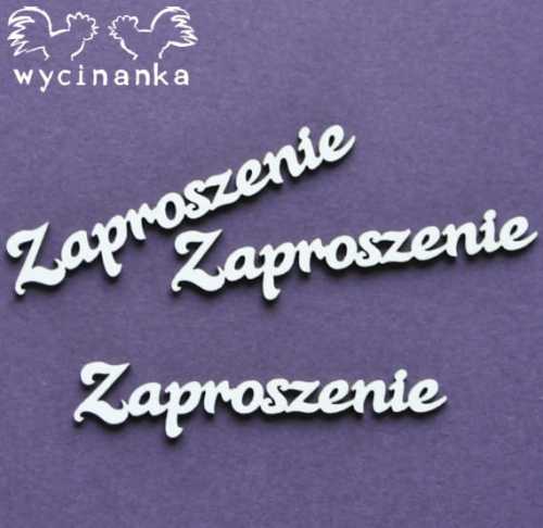 napisy "Zaproszenie", 3 szt., wzór 3