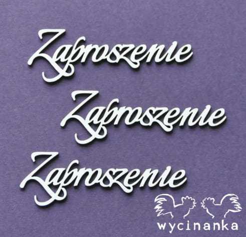 napisy "Zaproszenie", 3 szt., wzór 5