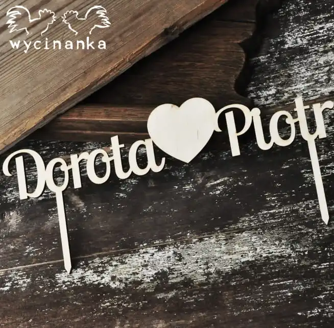 PERSONALIZOWANY topper na tort , wz. 3, sklejka 3mm
