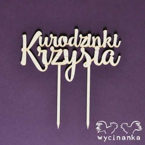 NAJLEPSZE ŻYCZENIA - personalizowany topper "urodzinki", sklejka 3 mm