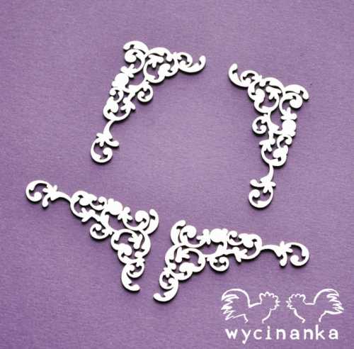 A LITTLE BIT  OF SWIRLS - narożniki wz.1 , 4 szt.