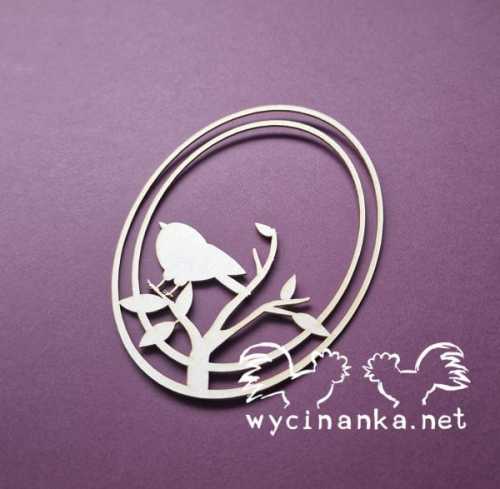 SPRING 2025 - 6062 Owalna ramka z ptakiem na gałązce