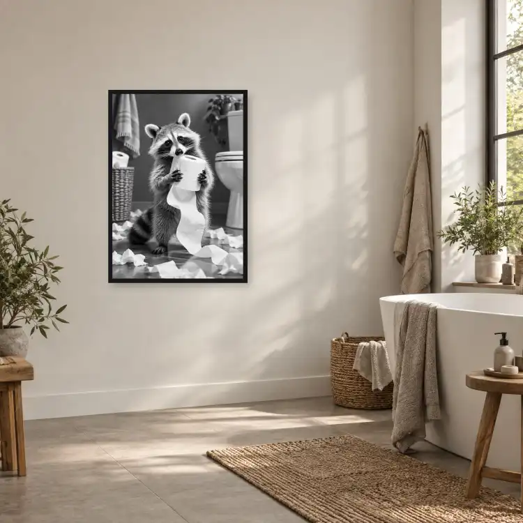 Plakat A1 pionowy Szop pracz z rolką papieru toaletowego