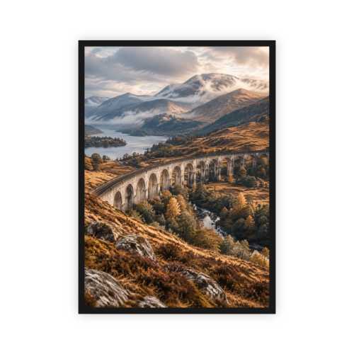 Plakat  Pionowy - Kamienny Wiadukt Kolejowy w Górskiej Dolinie