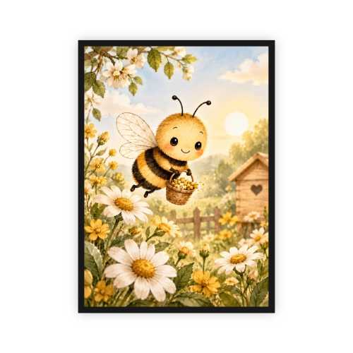 Plakat  pionowy Pszczółka z koszyczkiem - Eko-Deco