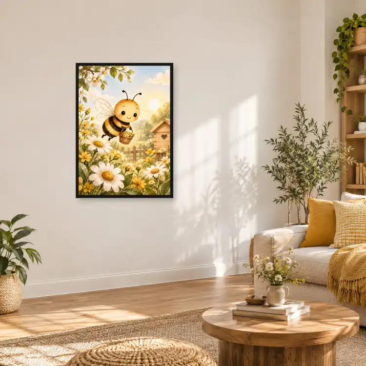 Plakat  pionowy Pszczółka z koszyczkiem - Eko-Deco