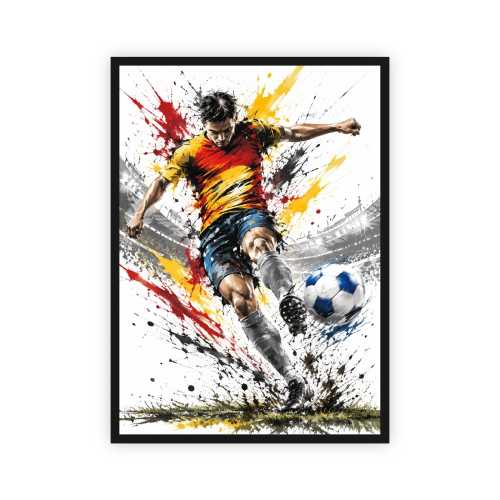 Plakat piłkarski - piłkarz w dynamicznej akcji | Eko-Deco