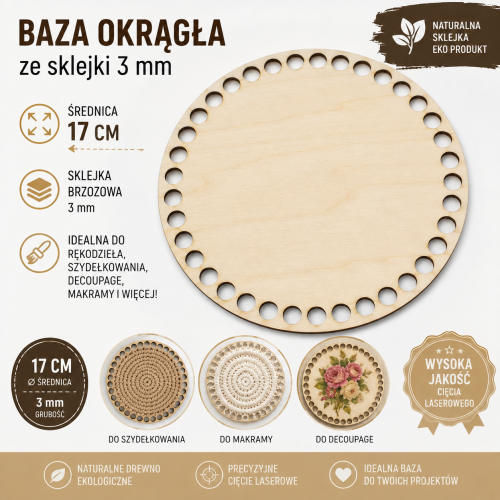 BSZ86 Baza koszyka - koło 17cm - 5 sztuk