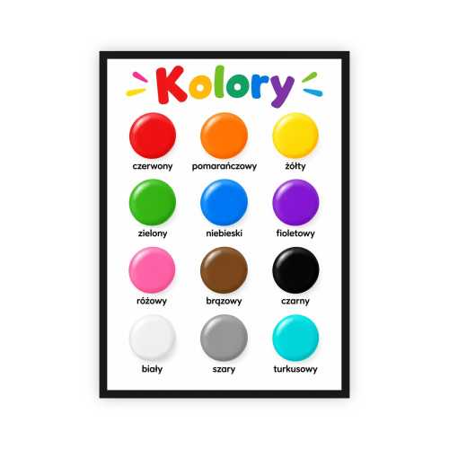 Plakat edukacyjny „Kolory” - polskie nazwy kolorów | Eko-Deco