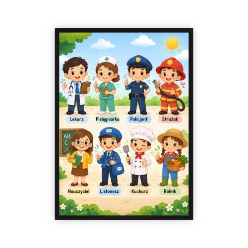 Plakat edukacyjny Zawody - dzieci w pracy | Eko-Deco
